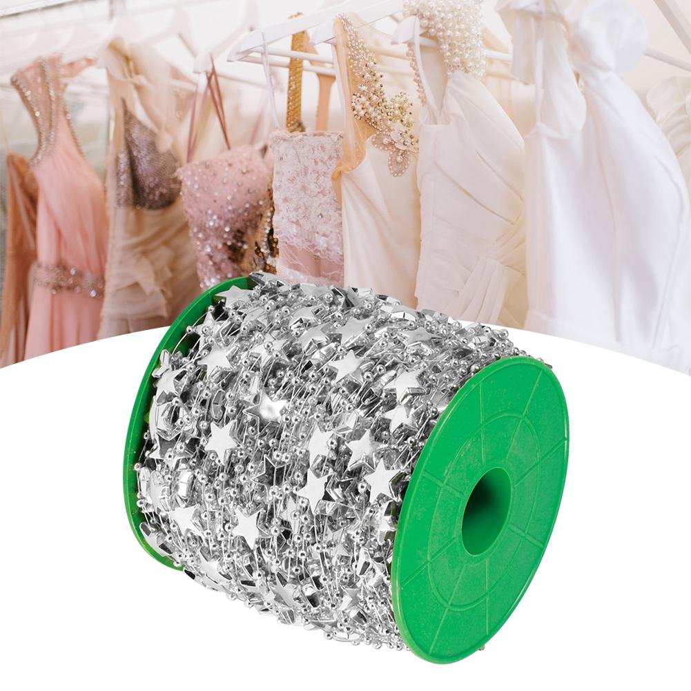 Girlanda z koralików i sztucznych pereł w kształcie gwiazdek DIY na choinkę, bukiet weselny