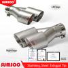 BEY1 1Pcs Double Matte Stainless Steel Car Muffler Tip Exhaust Tip System Pipe Universal Exhaust Tip  60 63  for GTI MK7 Golf7 Nozzle