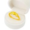 925 Sterling Silver Gold Vermeil Cross and Heart Women Ring
