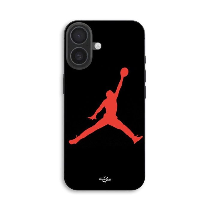 Hülle Für iPhone 18 Jordan Logo 23 nike basketball Farbe rot Manacase schwarz