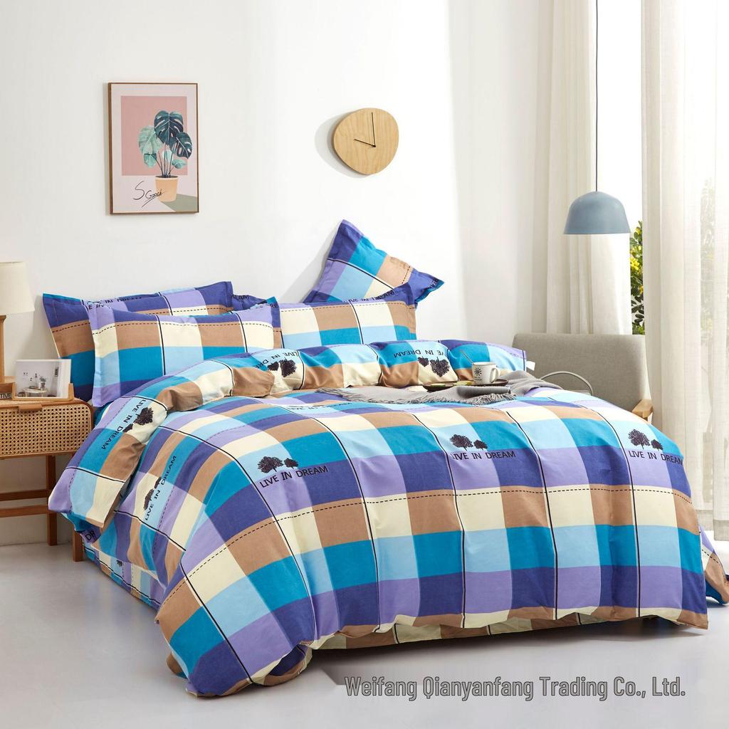Soft and Skin-friendly Single Print Duvet Cover & Brushed Bed Sheet - 1.5 Meter