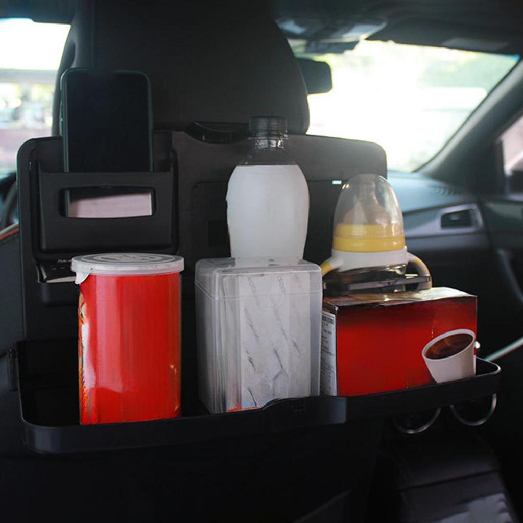 Backseat Tray Table for Cars Kids Toddler Play Toy Rack Foldable Back Seat Cup Holder for Camping Road Trip Business Commute