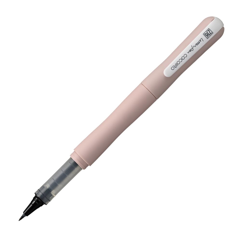 Kuretake Zig Letter Pen COCOIRO Extra Fine Brush Black Made in Japan Refill, Nib, Ink, (POTTER'S PINK, Black)