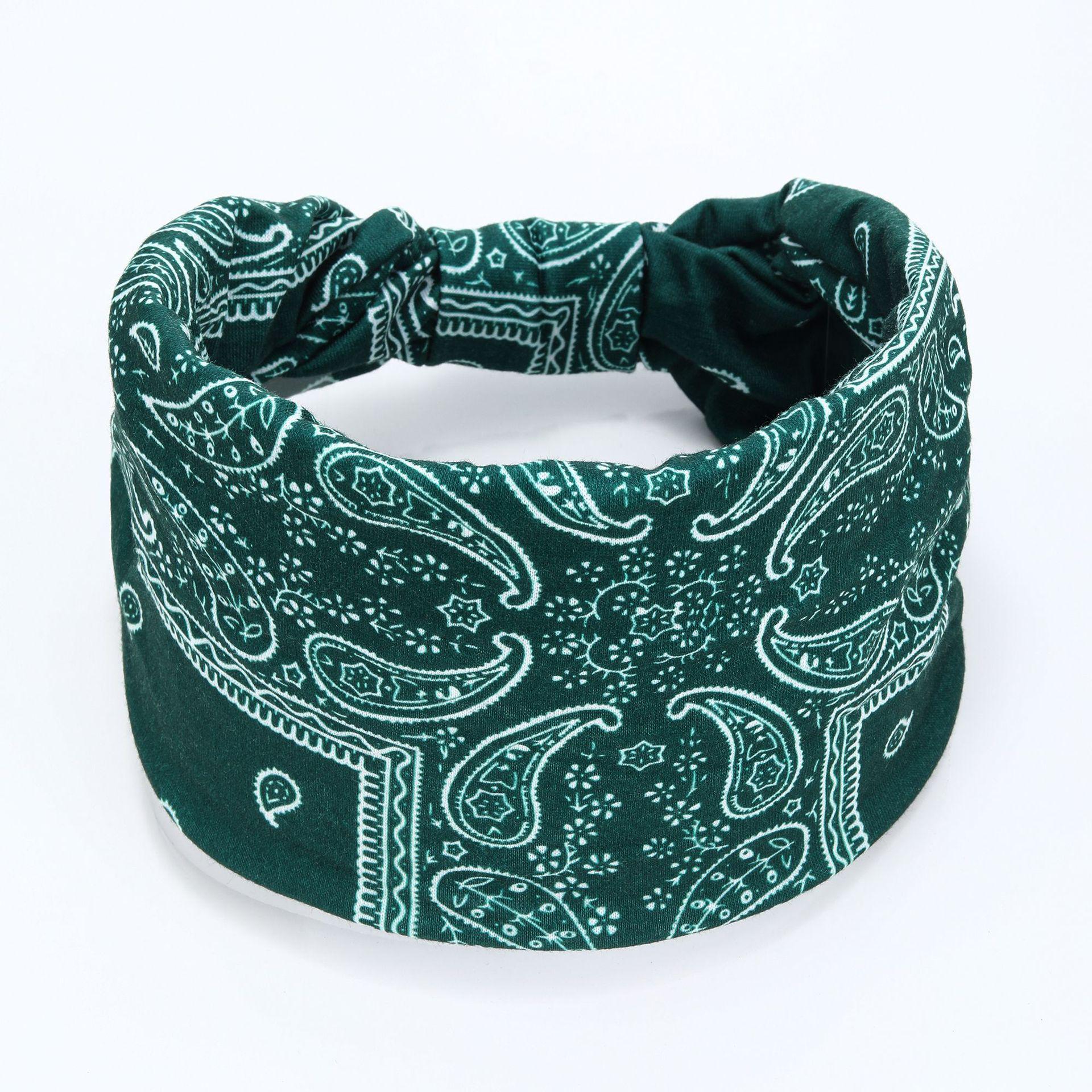 

Европейская и американская богемная широкая спортивная повязка на голову - Принтованная потовпитывающая повязка