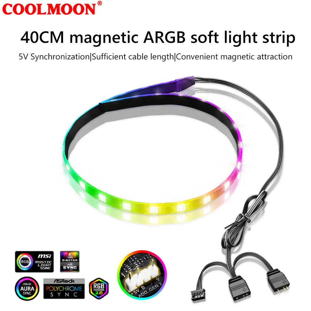 Computer 5V ARGB Chassis Light Strip SATA 3PIN Desktop Computer RGB Lamp Strip Mainboard Lighting Decor