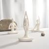 Modern Yoga Girly Abstract Ornaments White Porcelain Figures Living Room Decoration Lady's Gifts Angel Fairy Garden Home Decor