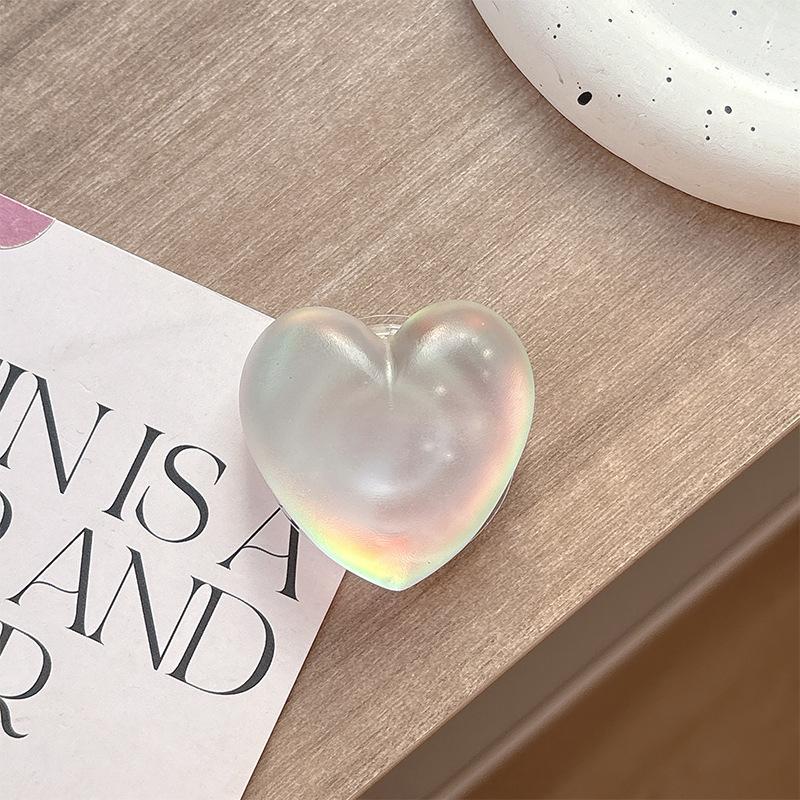 Iridescent Heart-Shaped 3D Phone Holder & Folding Stand for Watching Dramas - Girly Decor
