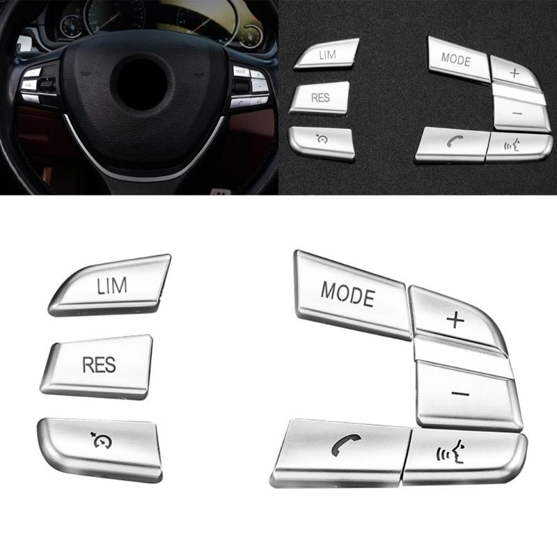 Steering Wheel Button Covers Trim Stickers For 5 6 7 F01 F02 F06 F07 F10 F12 Car Accessories lnner Decoration