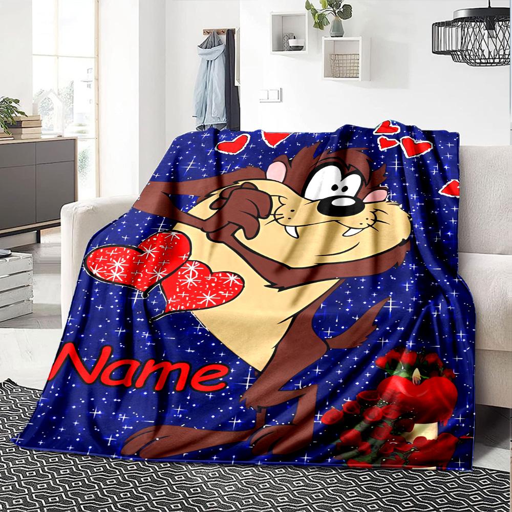 Customiz Name Personality Taz-Mania Blanket Soft &Warm Sofa Office Bed Travel Lunch Break Blanket, Gift Suitable All Seasons