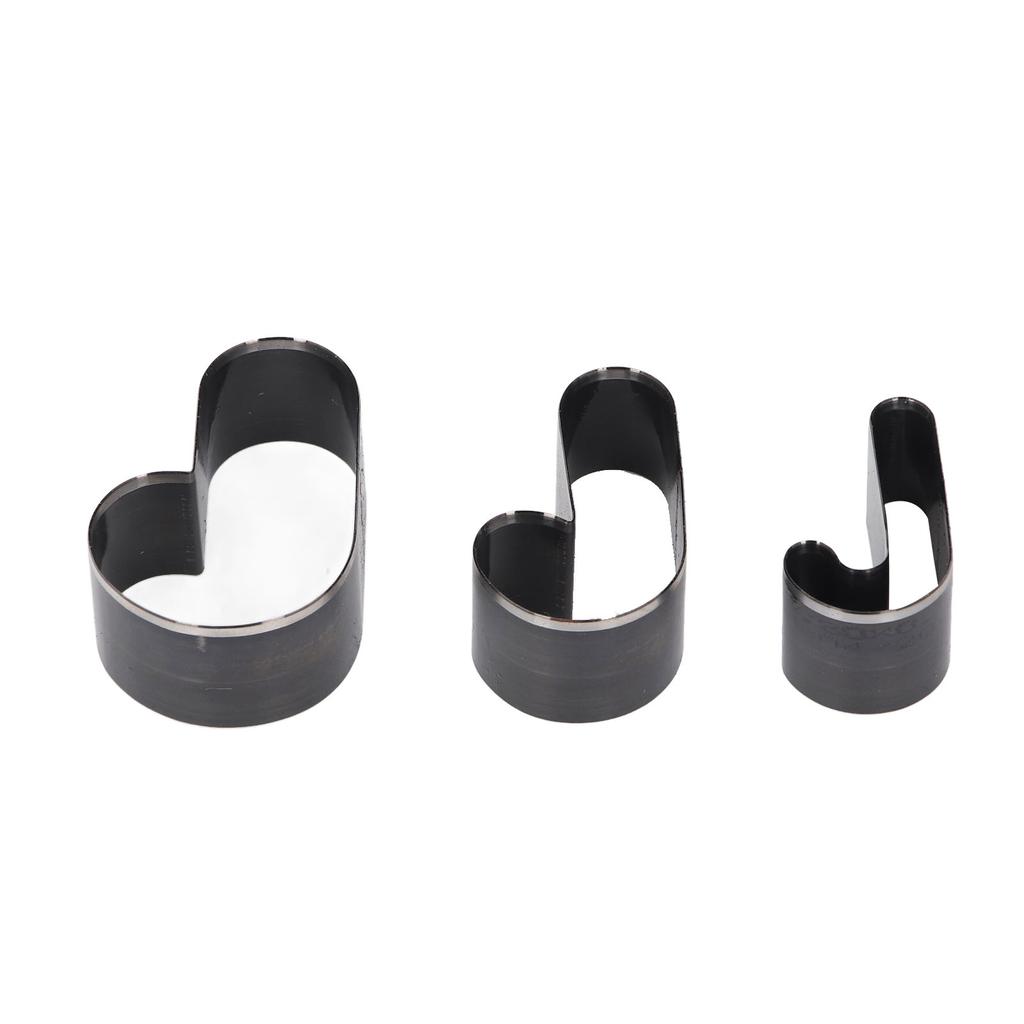 3PCS Hollow Punch Cutter Cane Shaped Cutting Dies Alloy Steel Punching Die Set for Leather Crafts
