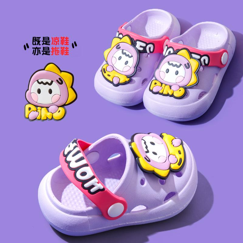 Kids Cartoon Clogs Non Slip Closed Toe Sandals Boys Girls Baby Outdoor Slippers Summer Beach Shoes For Toddlers
