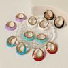 Retro Circle Glue-dropping Earrings for Women with Light Luxury High-end Fashion and Versatile Enamel Oil-dropping Earrings