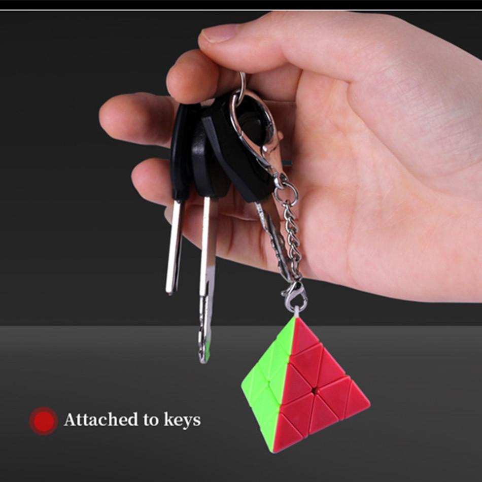 Qiyi Mini Bread Keychain Mofangge Ivy Jinzita 3X3 Magic Cube Puzzle Pendant Chain Cubo Magico Educational Toys Children