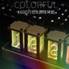Nixie Tube Style Table Clock, DIY Assembly Required, Retro Modern Wooden Clock, 16 Million Color RGB Full Color LED Digital Clock, Nixie Tube Style