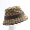 Excellent GUCCI hat GG Canvas Fedora Hat GG Marmont leather-trimmed Beige brown L 576587 Used