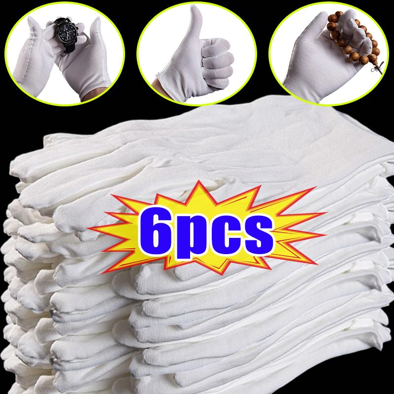 Protection Gloves White Thin Quality Sweat Absorption Driving Working Household Cleaning Tool for Women Men High Stretch Durable