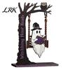 Classroom Decorative Crafts Halloween Desktop Swing Decor, Spooky Home Reading Ghost on A Figurine Stylish Tabletop Ornaments for Living Room Kitchen