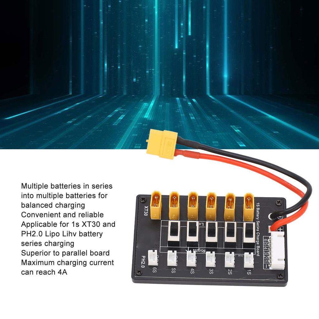 Series Charging Board 1S LiPo Battery Charger Plate Compatible PH2.0 for Tiny Whoop