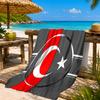 Turkish Flag Design Beach Towel, Quick-drying, Easy to Care for, Suitable for Both Fitness and Beach Vacations,Sports Essential