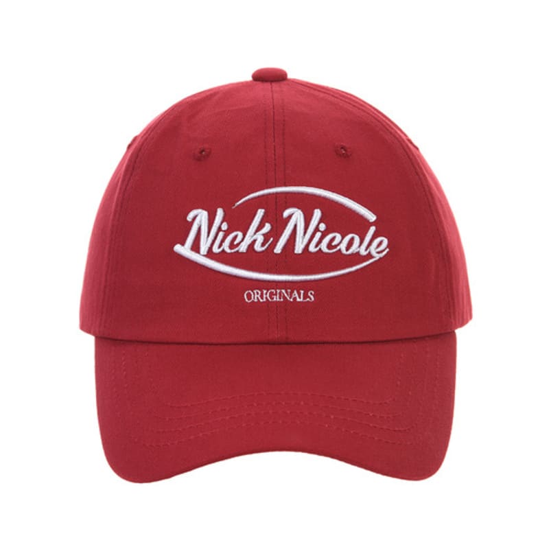 

NICK&NICOLE NICOLE ORIGINALS LOGO BALL cap_BURGUNDY FREE