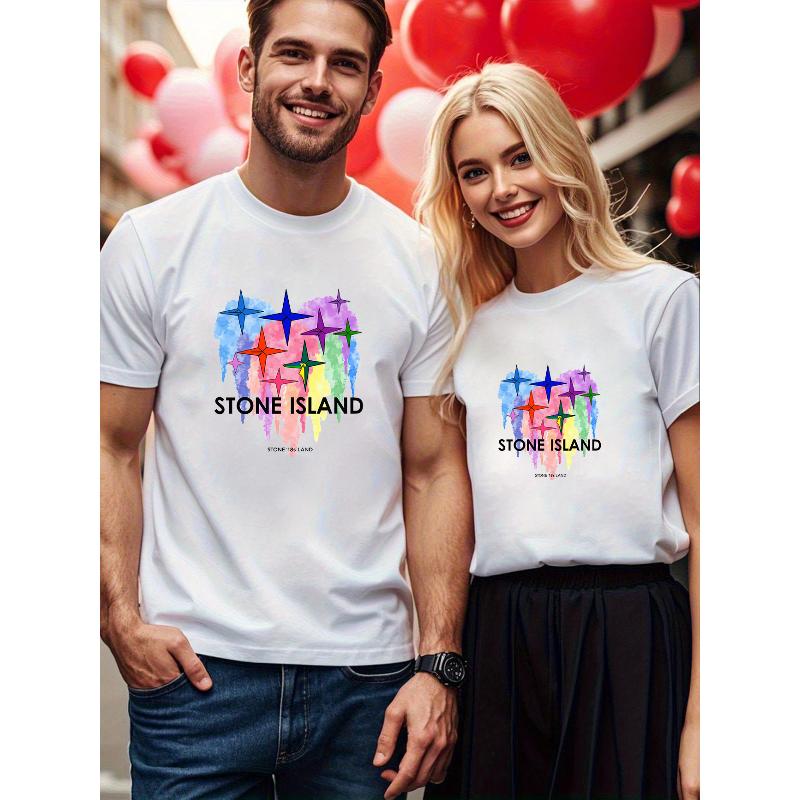 

1PCS Couple Valentine s Day Top Breathable Summer Short Sleeve XXL білий