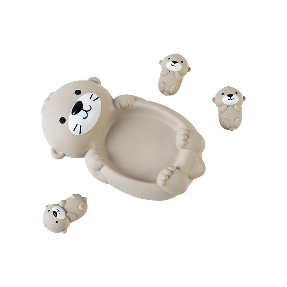 Entzückendes schwimmendes Tier-Bade-Spielzeug-Set - 1 Elternteil + 3 Babys, Sicherer Weichgummi, für Kinder ab 18 Monaten