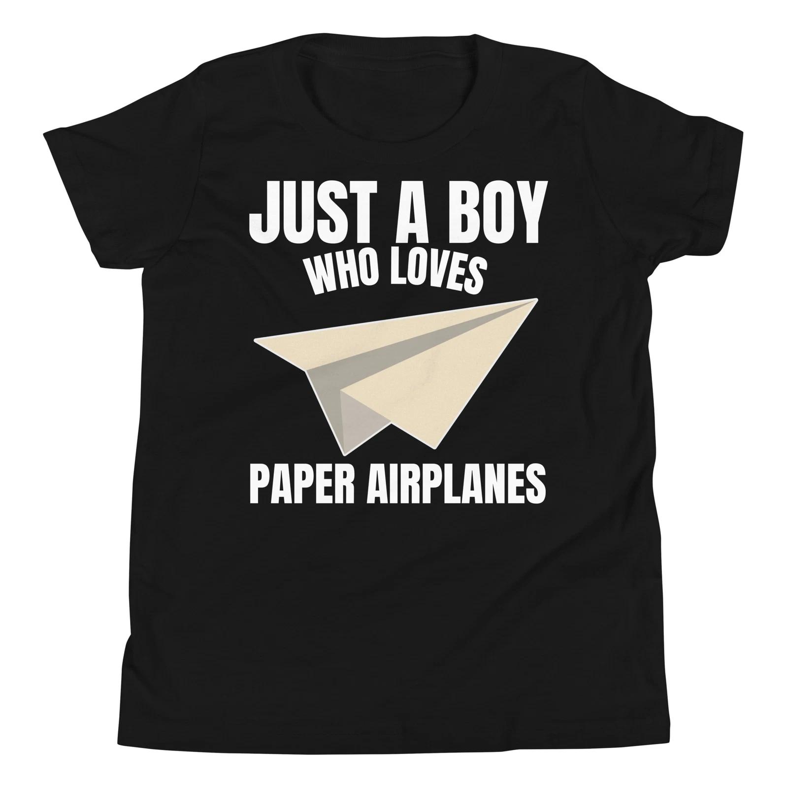 Just A Boy Who Loves Paper Airplanes Paper Airplane Lover Youth T-Shirt 100