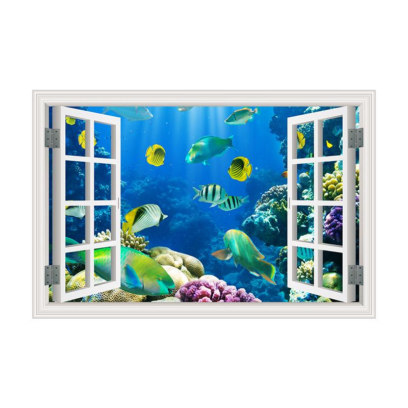

3D фальшиве вікно Пейзажний живопис Плакати та принти Сучасне настінне мистецтво Картина на полотні Картина для декору вітальні Фреска без рамки 30x40cm