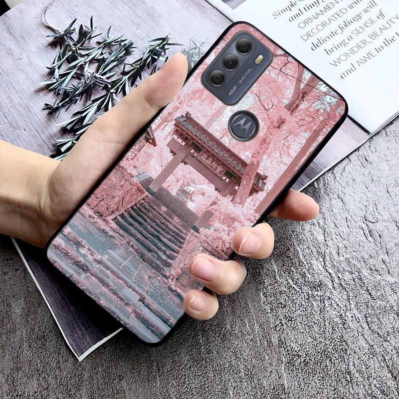 Japanese Cherry Mountain Sceneary Case For Moto G84 G23 G24 G31 G32 G41 G51 G52 G53 G54 G71 G82 G42 G62 G200 G Play G Stylus