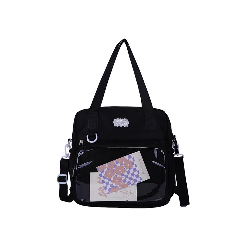 

Многофункциональная сумка, легкий рюкзак, студенческая сумка через плечо большой емкости чёрный