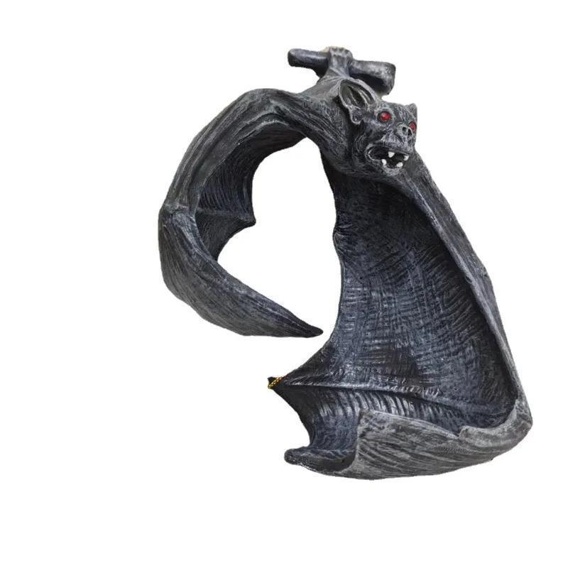 New Bat Wall Tealight Holder Halloween Candlestick Bat Statue Garden Hanging Candlestick Light Garden Home Halloween Decoration