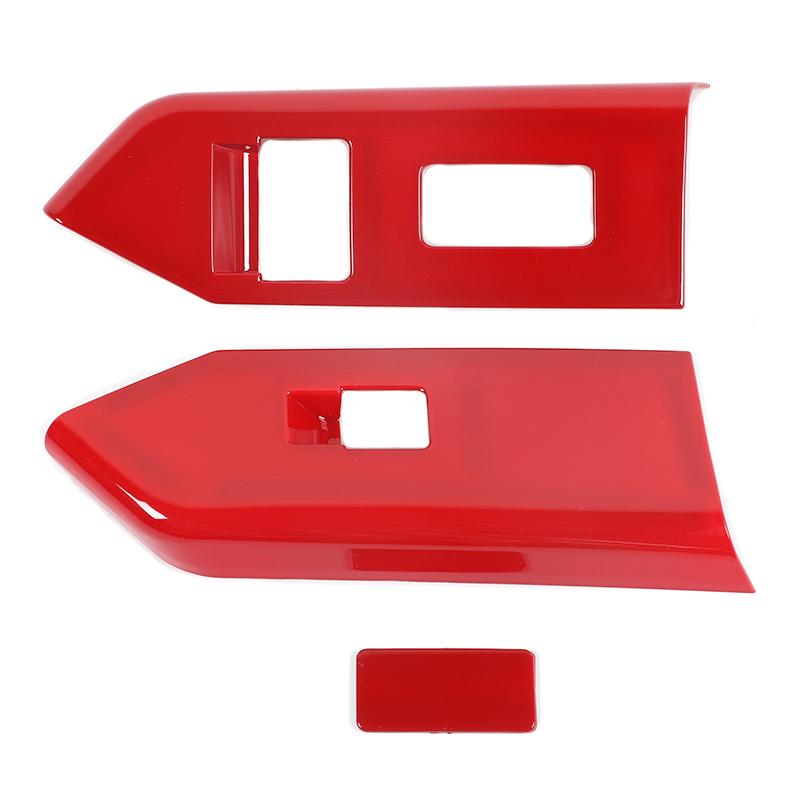 TESIN Car Door Armrest Window Lift Switch Button Decoration Stickers Parts For Ford Mustang 2010 2011 2012 2013 2014 Accessories