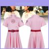 Adorable Red Pink Alliance Children's Cosplay Outfit Includes Dress Hat Belt And Socks