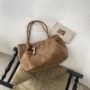 Suede leopard print big bag women's fashion matte tote bag autumn and winter retro underarm mother bag