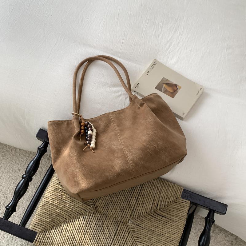 Suede leopard print big bag women's fashion matte tote bag autumn and winter retro underarm mother bag
