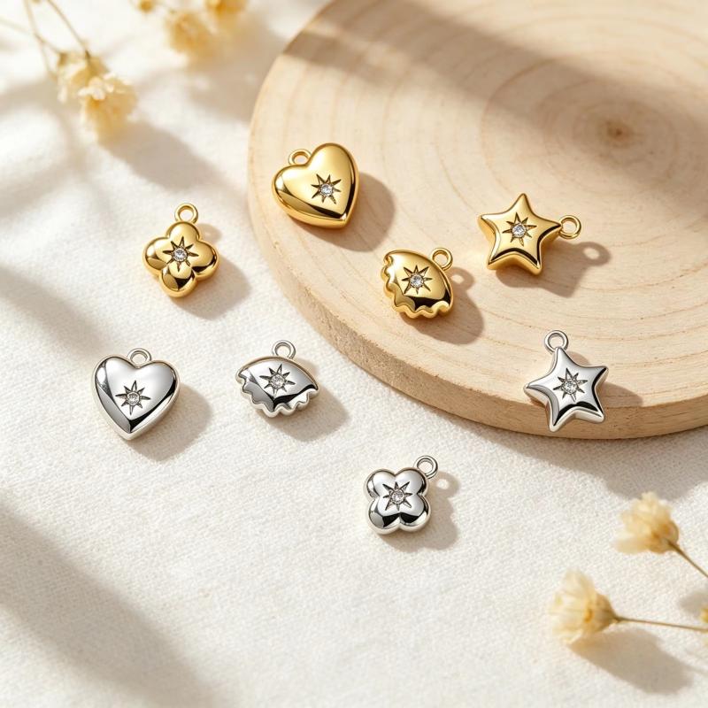 2Pcs Love Star Shell Pendant Stainless Steel Summer Diy Necklace Earrings Bracelet Jewelry Making Accessories