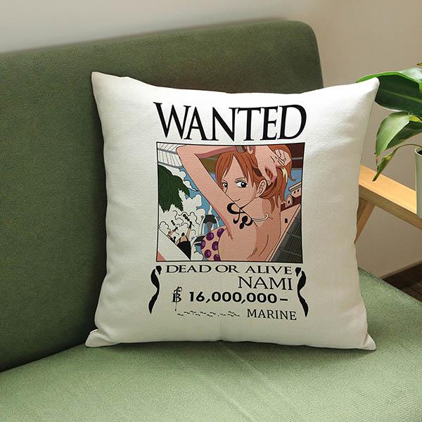 ONE PIECE Anime Cartoon Chopper Monkey D Luffy Nami Print Sofa Throw Pillowcase Home Decorative WANTED Video Game Cushion Pillow