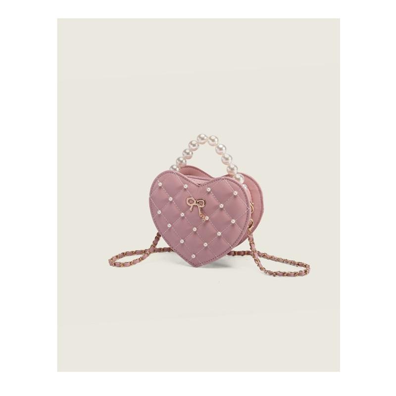 Tooxika Women's Heart Pearl Handbag, Mini Shoulder Chain Crossbody Bag
