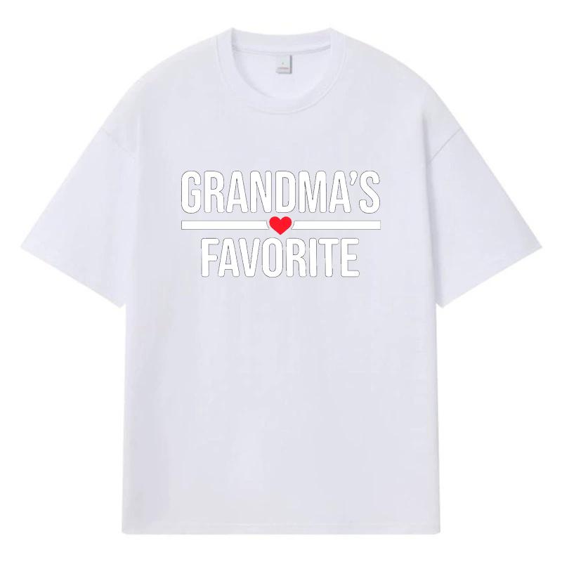 2026 Grandma s Favorite Printed Graphic Y2k Harajuku Streetwear 100% Cotton T Shirt Casual Oversized Summer Men T-shirt S