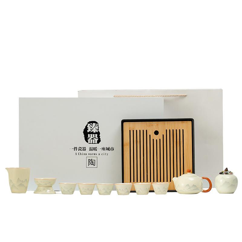 Simple Kung Fu tea set style Ru kiln teapot portable tea set