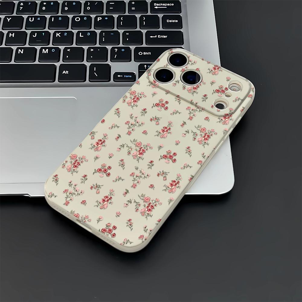 Small Floral Pattern IPhone 17 16 13 15 11 12 14 17 Pro Max Air 7 8 Shockproof Transparent Cover Silicone Soft Funda