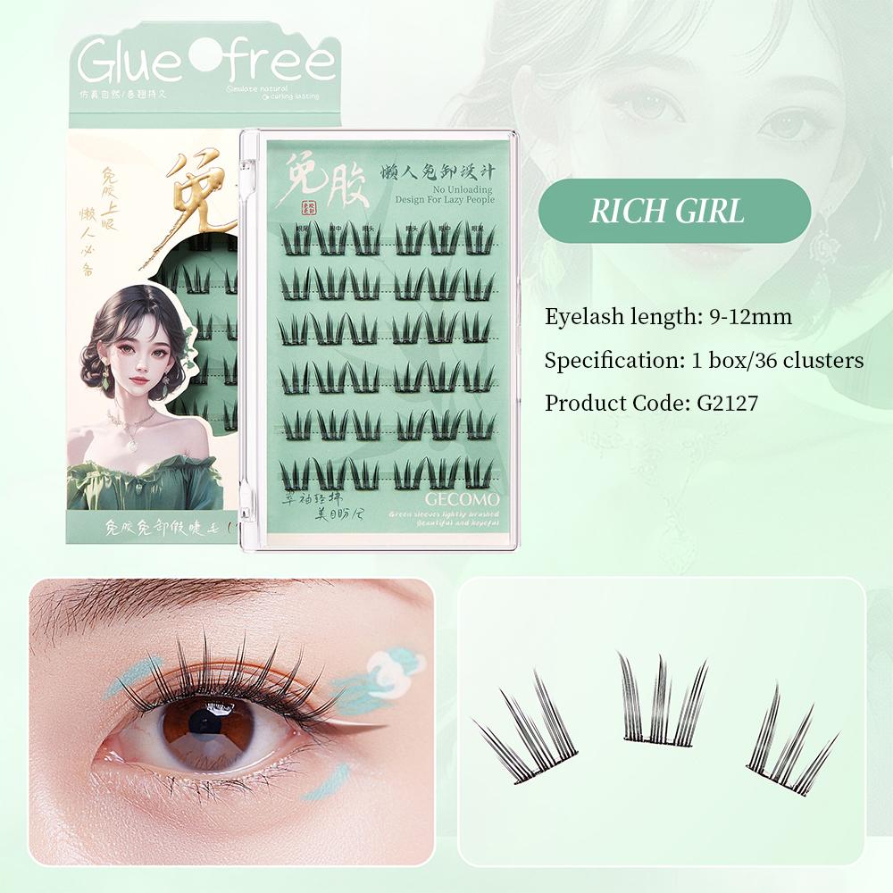 

GECOMO Накладные ресницы без клея в китайском стиле для начинающих, ленивые натуральные ресницы-подсолнухи