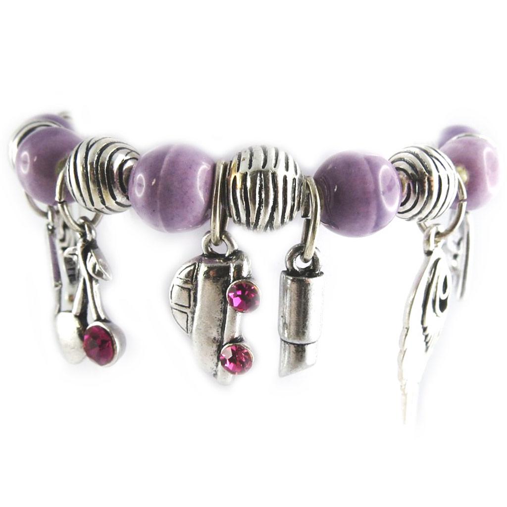 NOA [G0334] - Silver Purple 'Gypsy' Designer Bracelet