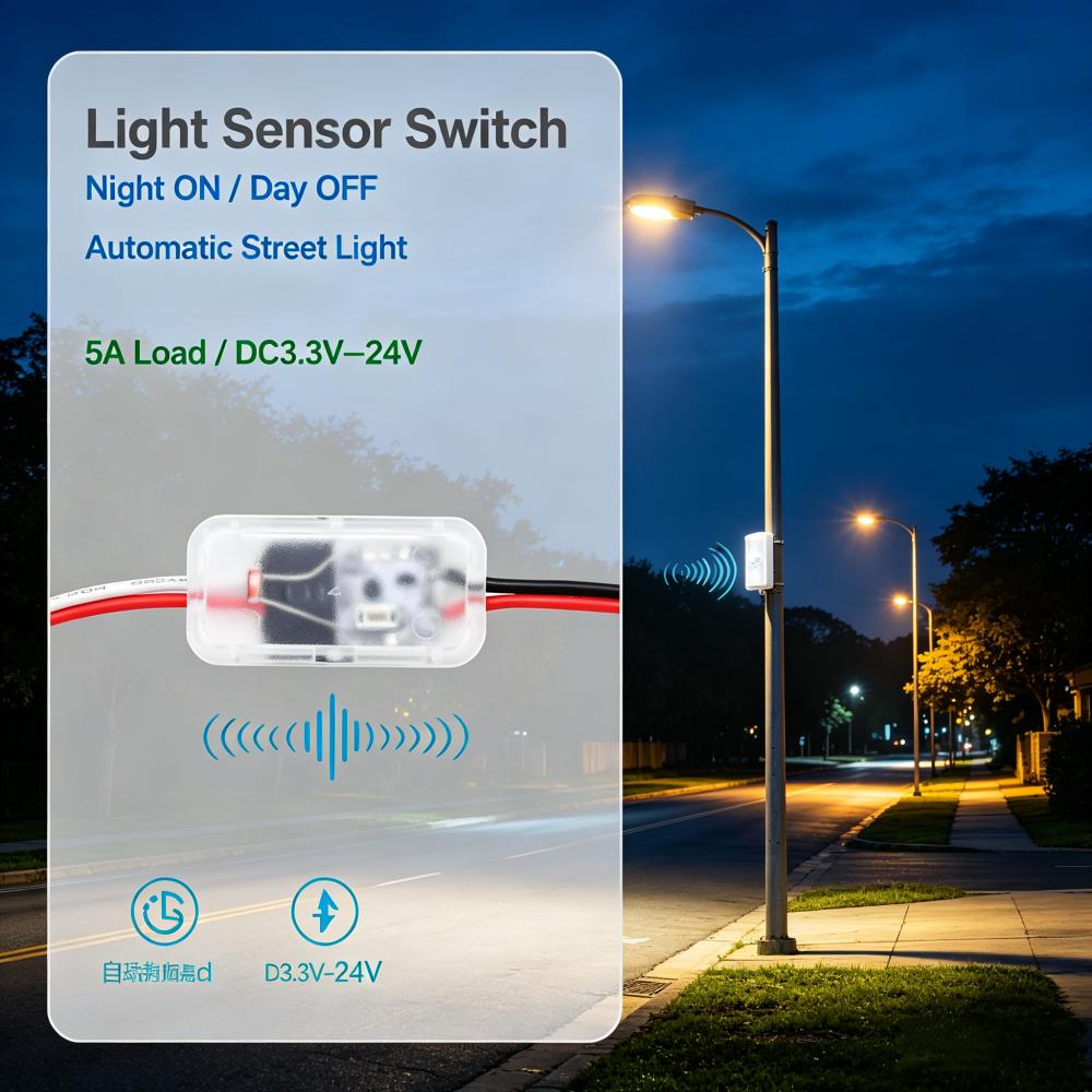 Light Sensor Switch Automatic Auto on Off Photocell Street Light Switch DC 1.7V 1V 11V 11V 1A Photo Control Photoswitch Sensor