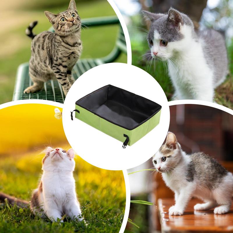 Foldable Cat Litter Box Leak-Proof Portable Litter Box Compact Leakproof Cat Toilet For Travel In Car Camping Easy Car Ride Road