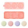 3 Cavity Round Ball Ice Cube Mold Food Grade Silicone Mold Easy to Release Household Ice Cube Tray Mold for DIY Ice Making