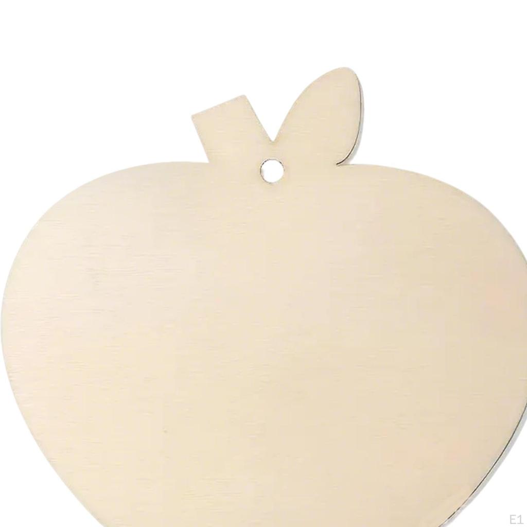 30 Pieces Unfinished Wooden Ornaments Wood Cutouts DIY Crafts with Ropes Blank for