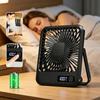Refreshing And Cold Air Portable USB Charging Desktop Fan–180 Tilt Folding Personal Fan, 5 Speed, Ultra Quiet, With Power Bispla