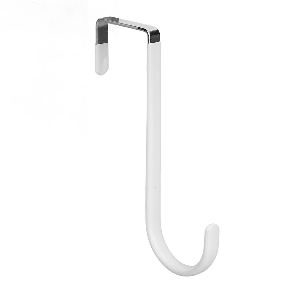 4Pcs Over The Door Hooks Stainless Steel Space Saving Multifunctional Door Hangers for Coat Hat Bag White
