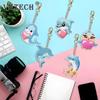 5pcs Double Sided Diamond Painting Keychain Special-shaped Drill Art Craft DIY Rhinestone Keyring Hanging Ornaments Gift